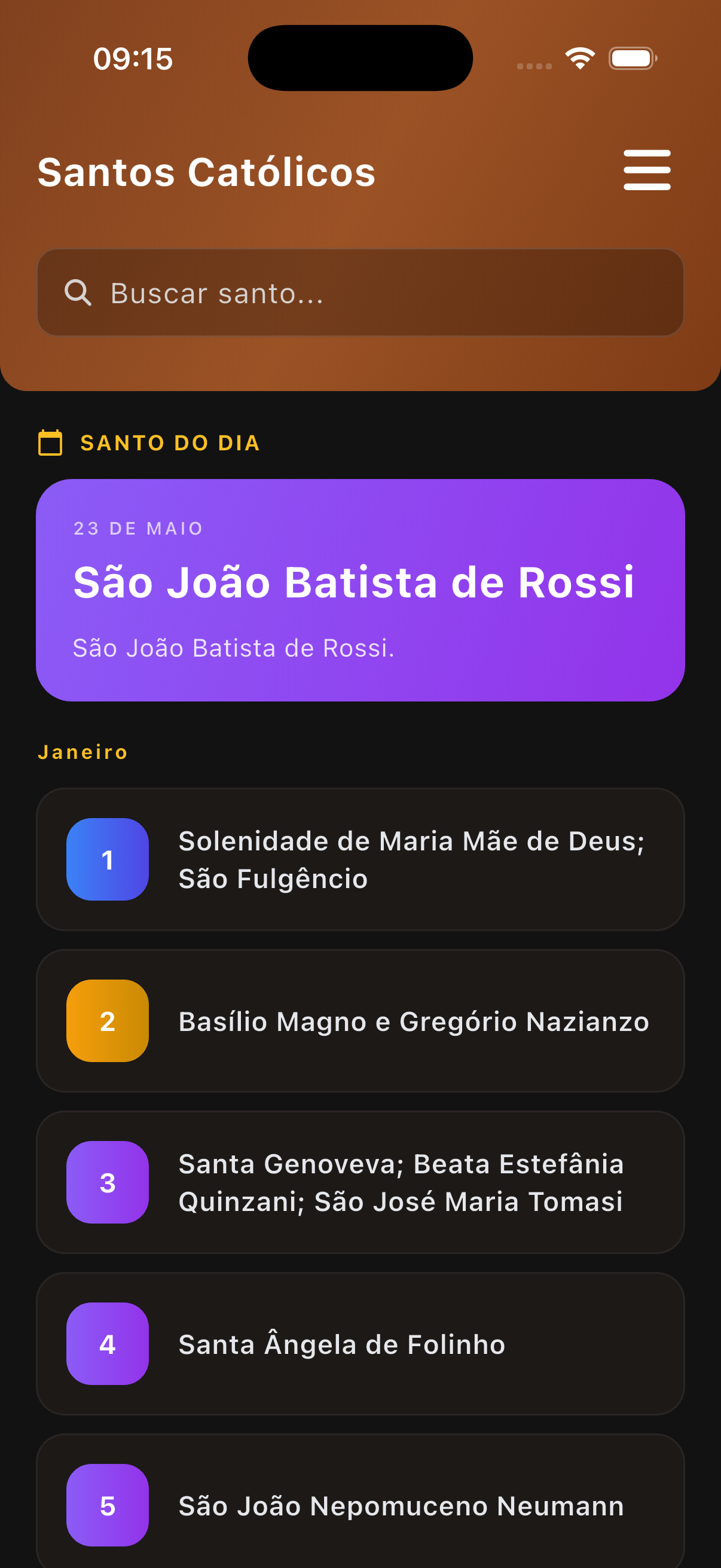 Tela de Liturgia Diária
